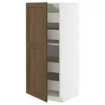 Ikea Metod / maximera high cabinet with drawers, white enköping/brown walnut effect, 60x60x140 cm offer