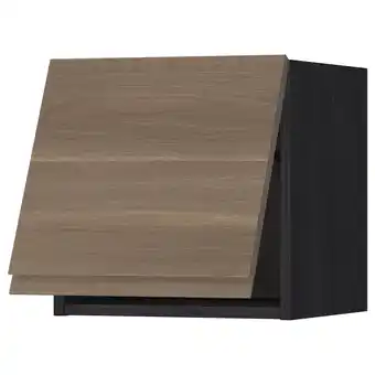 Ikea Metod wall cabinet horizontal w push-open, black/voxtorp walnut effect, 40x40 cm offer