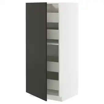 Ikea Metod / maximera high cabinet with drawers, white/nickebo matt anthracite, 60x60x140 cm offer
