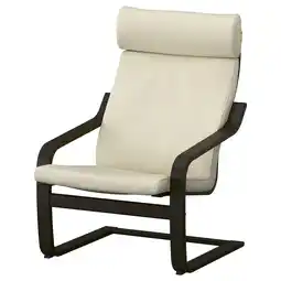 Ikea Poäng armchair, black-brown/glose eggshell offer