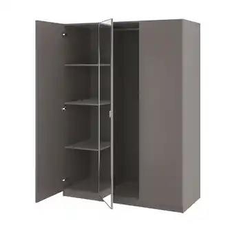 Ikea Pax / forsand/åheim wardrobe combination, dark grey/mirror glass, 150x60x201 cm offer