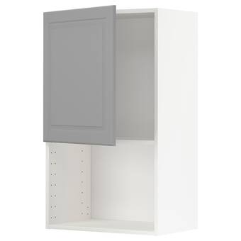 Ikea Metod wall cabinet for microwave oven, white/bodbyn grey, 60x100 cm offer