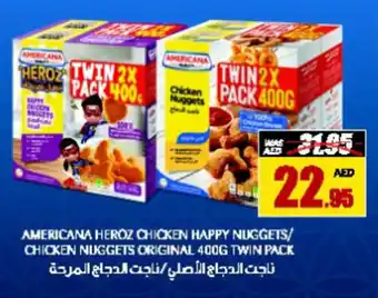 Armed forces cooperative society AMERICANA HEROZ CHICKEN HAPPY NUGGETS/ CHICKEN NUGGETS ORIGINAL 400G TWIN PACK offer
