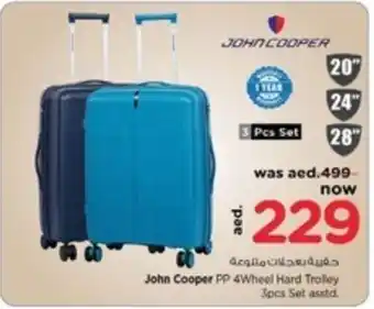 Nesto John Cooper PP 4Wheel Hard Trolley 3pcs Set asstd offer