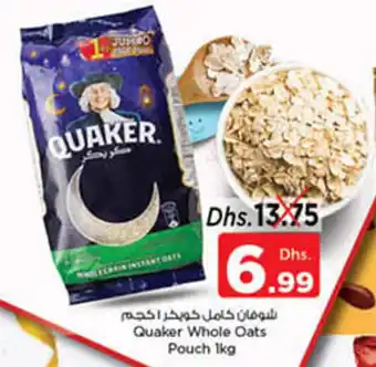 Nesto Quaker Whole Oats Pouch 1kg offer