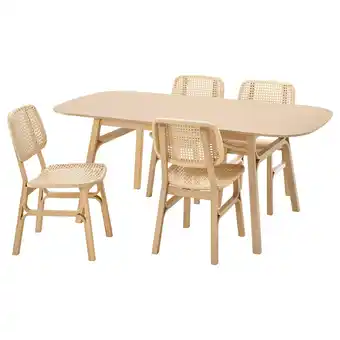 Ikea Voxlöv / voxlöv table and 4 chairs, bamboo/bamboo, 180x90 cm offer