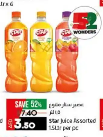Lulu Hypermarket Star Juice Assorted 1.5Ltr per pc offer