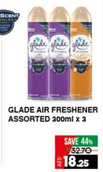 Lulu Hypermarket GLADE AIR FRESHENER ASSORTED 300ml x 3 offer