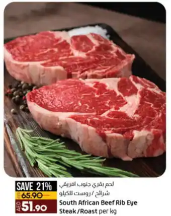 Lulu Hypermarket South African Beef Rib Eye Steak / Roast per kg offer