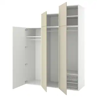 Ikea Platsa wardrobe with 5 doors, white/skatval light beige, 180x57x241 cm offer