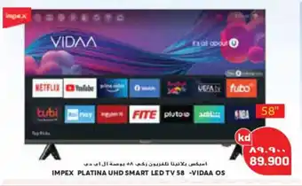 Grand Mall Sharjah IMPEX PLATINA UHD SMART LED TV 58 -VIDAA OS offer