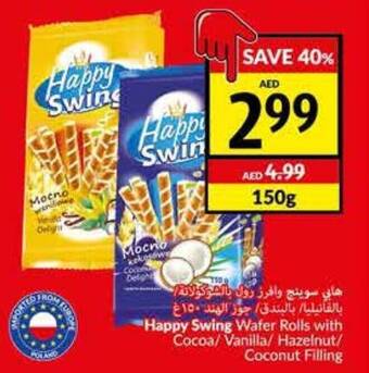 Viva Happy Swing Wafer Rolls with Cocoa/Vanilla/Hazelnut/ Coconut Filling offer