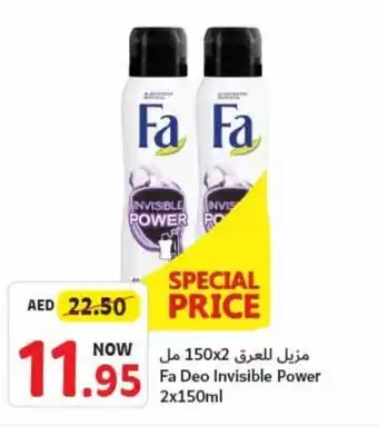 Union Coop Fa Deo Invisible Power 2x150ml offer