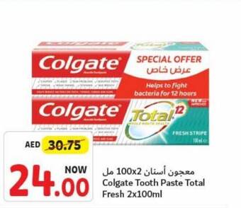 Union Coop Colgate Tooth Paste Total Fresh 2x100ml offer