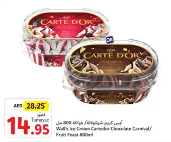 Union Coop Wall's Ice Cream Cartedor Chocolate Carnival/ Fruit Feast 800ml offer