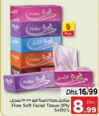Nesto Flow Soft Facial Tissue 2Ply 5 x 150's offer