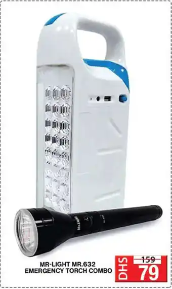 Grand Hyper Market MR-LIGHT MR.632 EMERGENCY TORCH COMBO offer