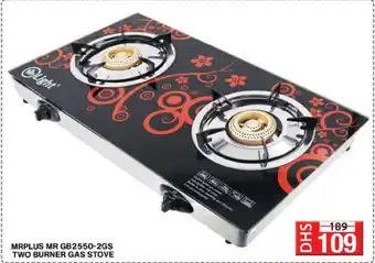 Grand Hyper Market MRPLUS MR GB2550-2GS TWO BURNER GAS STOVE offer