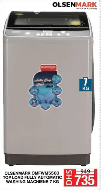 Grand Hyper Market OLSENMARK OMFWM5500 TOP LOAD FULLY AUTOMATIC WASHING MACHIENE 7 KG offer