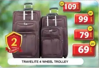 Grand Hyper Market TRAVELITE 4 WHEEL TROLLEY 20" offer