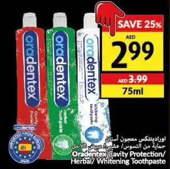 Viva Oradentex Cavity Protection/ Herbal/ Whitening Toothpaste 75ml offer
