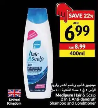 Viva Medipure Hair & Scalp 2 In 1 Anti-dandruff Shampoo and Conditioner 400ml offer