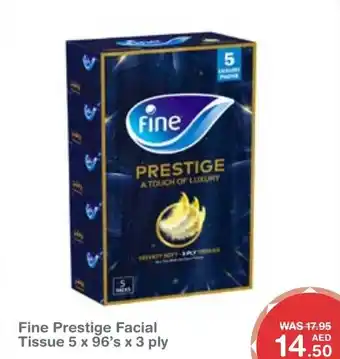 E City Fine Prestige Facial Tissue 5 x 96 s x 3 ply offer