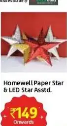 Lulu Hypermarket Homewell Paper Star & LED Star Asstd offer