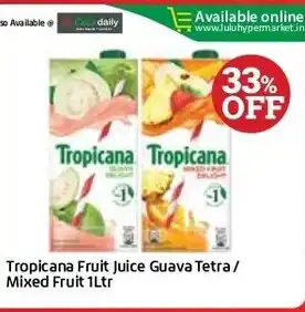 Lulu Hypermarket Tropicana Fruit Juice Guava Tetra Mixed Fruit 1Ltr offer