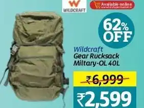 Lulu Hypermarket Wildcraft Gear Rucksack Miltary OL 40L offer
