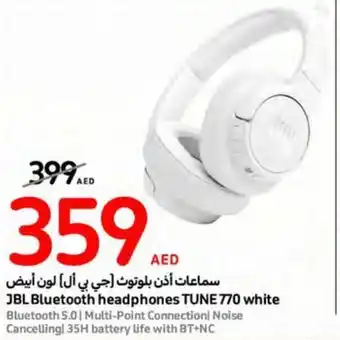 Carrefour JBL Bluetooth headphones TUNE 770 white offer