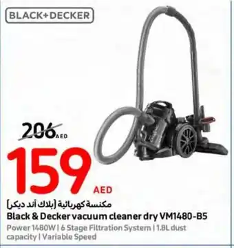 Carrefour Black& Decker vacuum cleaner dry VM1480 B5 Power 1480W offer