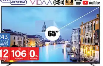 Nesto Super General UHD VIDAA 65 SGLED65AUSVT offer