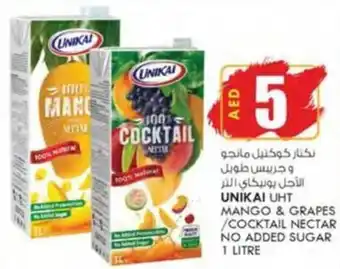 KM Trading UNIKAI UHT MANGO & GRAPES /COCKTAIL NECTAR NO ADDED SUGAR 1 LITRE offer