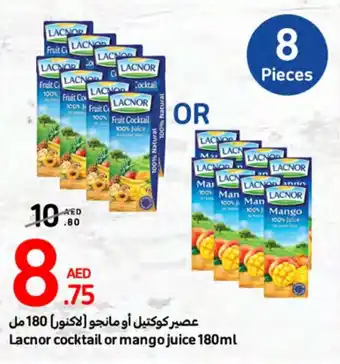 Carrefour Lacnor cocktail or mango juice 180ml offer