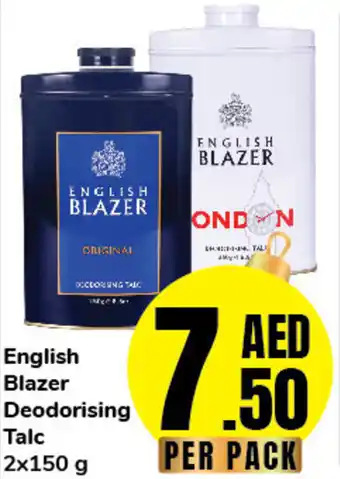 Day To Day English Blazer Deodorising Talc 2x150 g offer