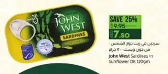 John West Sardines In Sunflower Oil 120gm