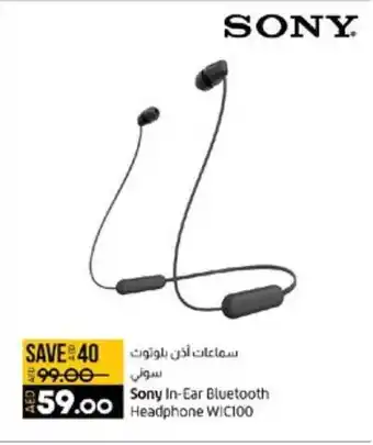 Lulu Hypermarket Sony In-Ear Bluetooth Headphone WIC100 offer