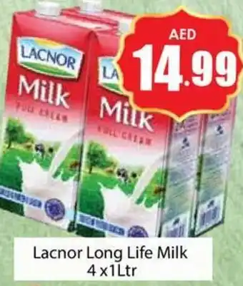 Lacnor Long Life Milk 4x1Ltr
