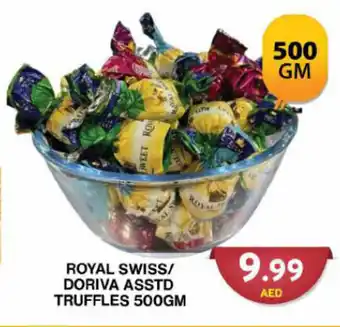 Grand Hyper Market ROYAL SWISS / DORIVA ASSTD TRUFFLES 500GM offer
