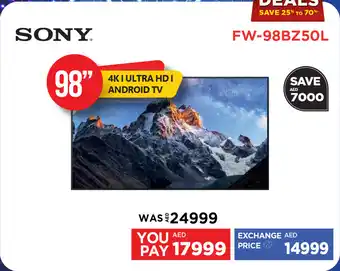 Emax SONY 4K ULTRA HD ANDROID TV 98" offer