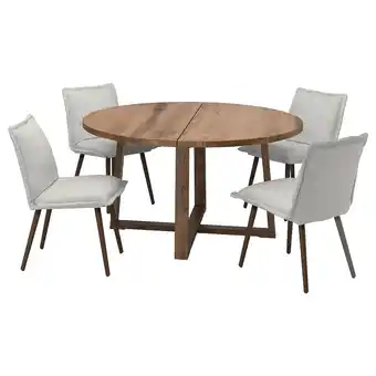 Ikea MÖrbylÅnga / klinten Table and 4 chairs, oak veneer brown stained/kilanda light beige, 145 cm offer