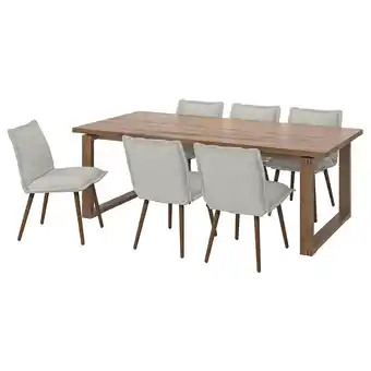 Ikea MÖrbylÅnga / klinten Table and 6 chairs, oak veneer brown stained/kilanda light beige, 220x100 cm offer