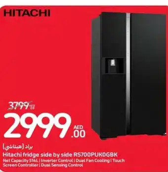 Carrefour Hitachi fridge side by side RS700PUK0GBK offer