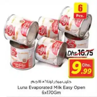Nesto Luna Evaporated Milk Easy Open 6x170Gm offer