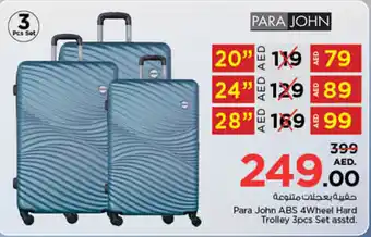 Nesto Para John ABS 4Wheel Hard Trolley 3pcs set offer