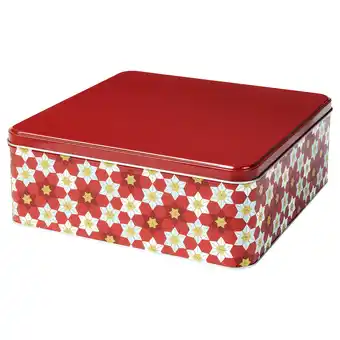 Ikea Vinterfint Tin with lid, floral pattern red offer
