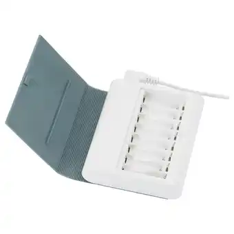 Ikea Tjugo battery charger with storage, grey-green offer