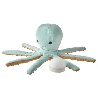 Ikea Blåvingad soft toy with led night light, turquoise octopus/battery-operated offer