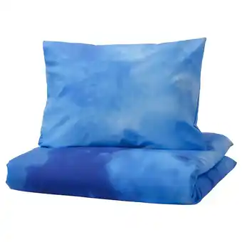 Ikea Blåvingad duvet cover and pillowcase, ocean pattern/blue, 150x200/50x80 cm offer